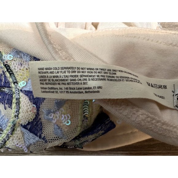 FREE PEOPLE JUST BEAD IT BRALETTE POWDER SAND COMBO M - Picture 5 of 9